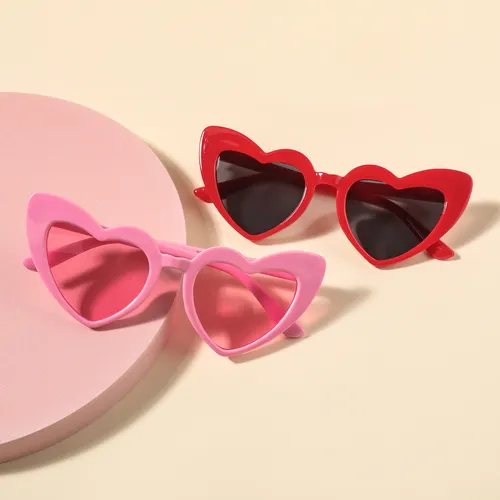 Kids Glasses Trendy Heart Plastic Frame Decorative Glasses (Random Glasses Case Color)