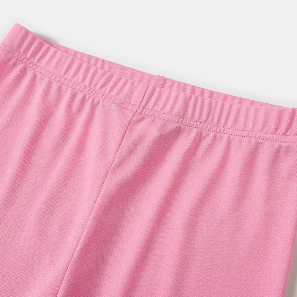 pantalones cortos elásticos de color sólido para niña niño big image 3