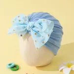 Baby Sequin Dots Bow Turban Hat Light Blue