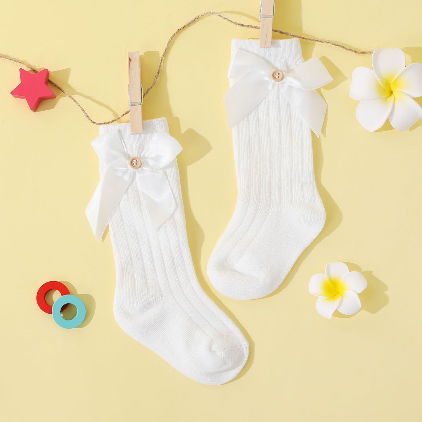 Baby Girl Colorblock Unicorn Pattern Bowknot Dress/ Socks/ Prewalker Shoes