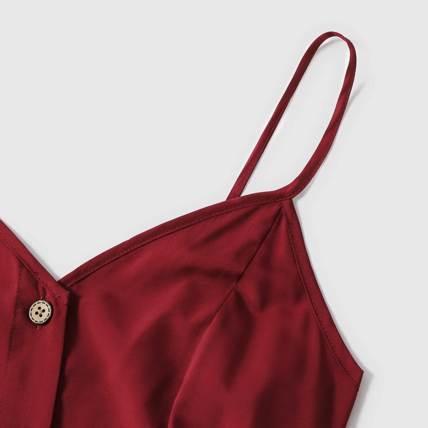 Look de família Manga cava Conjuntos de roupa para a família Conjuntos vinho vermelho image 3
