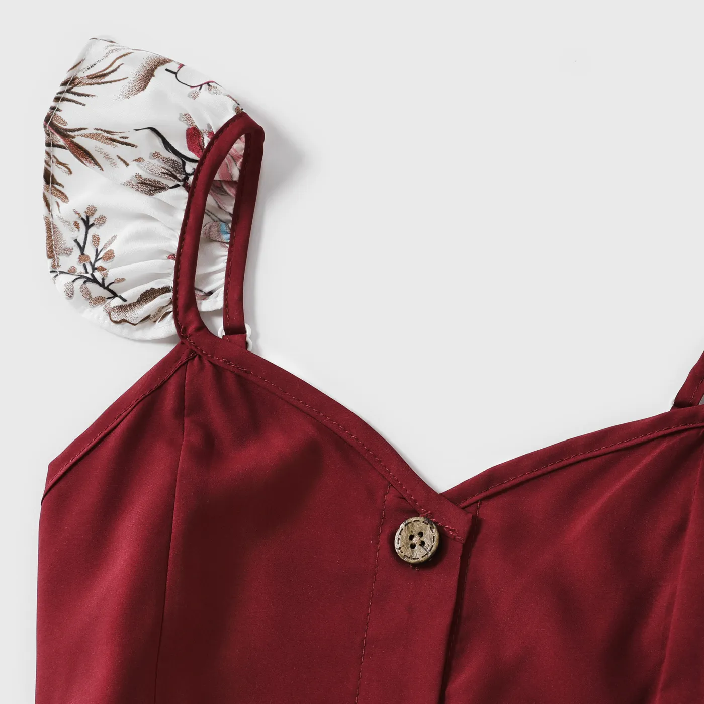 Look de família Manga cava Conjuntos de roupa para a família Conjuntos vinho vermelho image 6