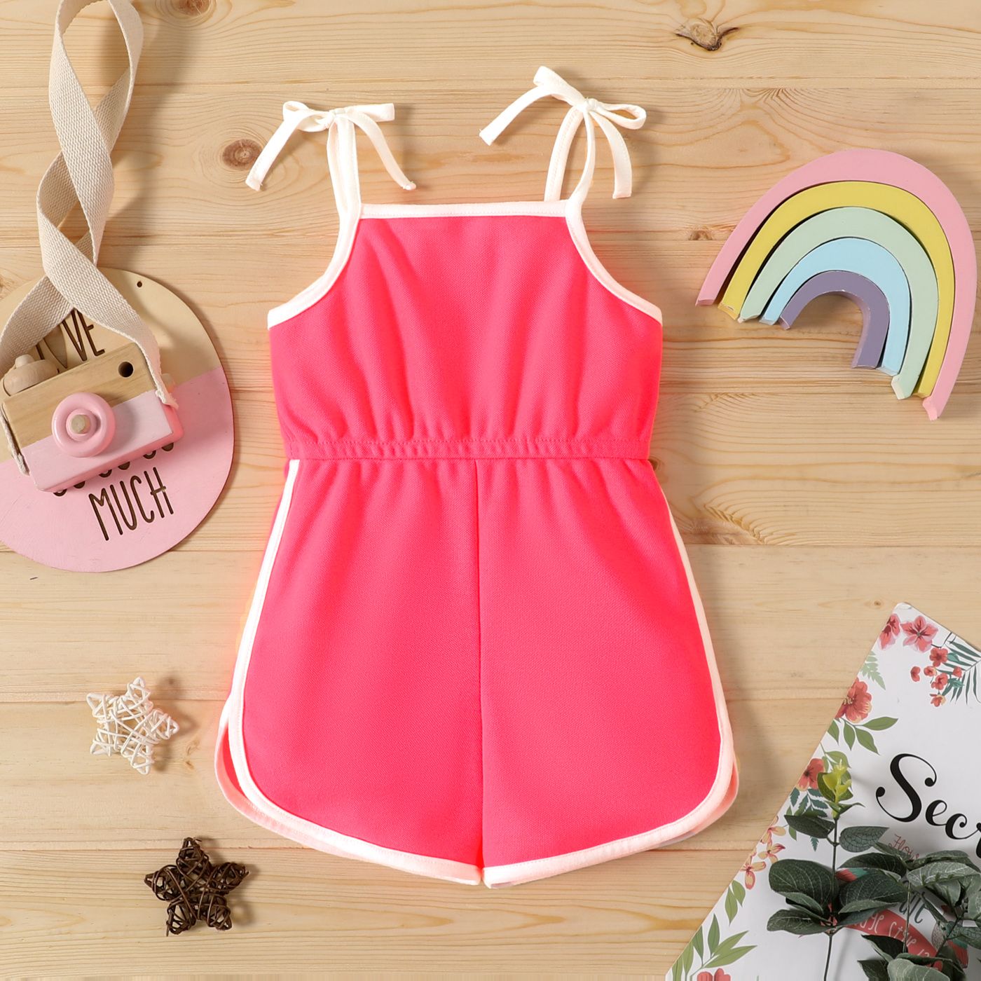 

Baby Boy/Girl Fluorescent Colored Sleeveless Spaghetti Strap Romper Shorts