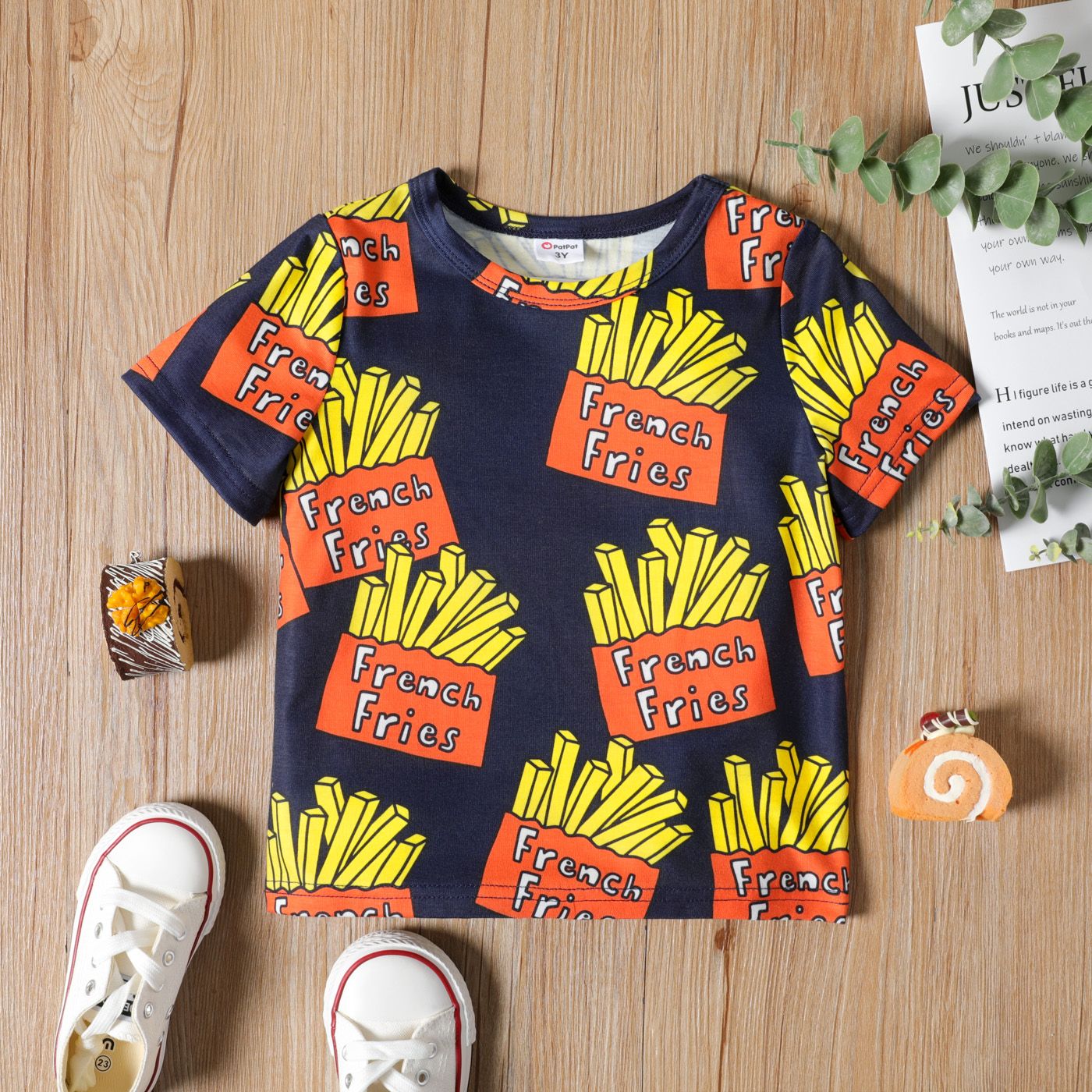 

Toddler Boy Casual Fast Food Print Short-sleeve Tee