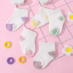 5er-Pack Baby / Kleinkind Zweifarbige Colorblock Lose Mouth Socken blassgelb