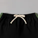 2-piece Toddler Boy Colorblock Pocket Design Tee and Elasticized Shorts Set Dark Green image 4