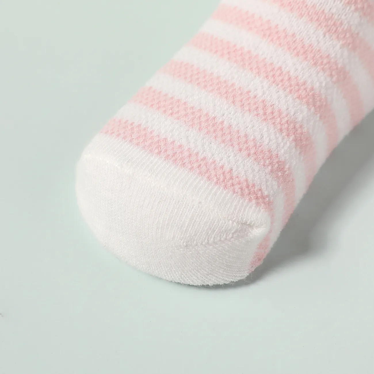 5 件裝嬰兒 / 蹣跚學步的條紋圓點卡通動物圖案襪子 粉色 big image 1