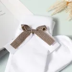 Toddler / Kid Houndstooth Bow Decor Pure Color Stockings  image 4