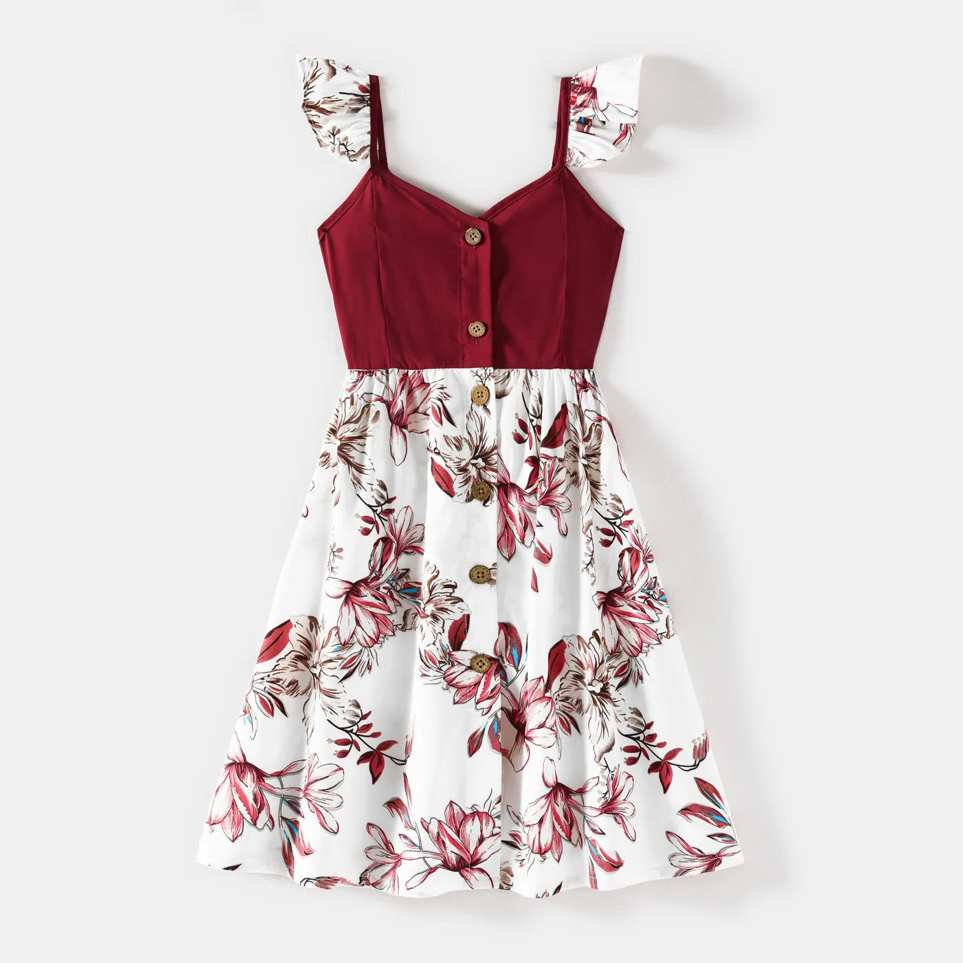 Look de família Manga cava Conjuntos de roupa para a família Conjuntos vinho vermelho image 5