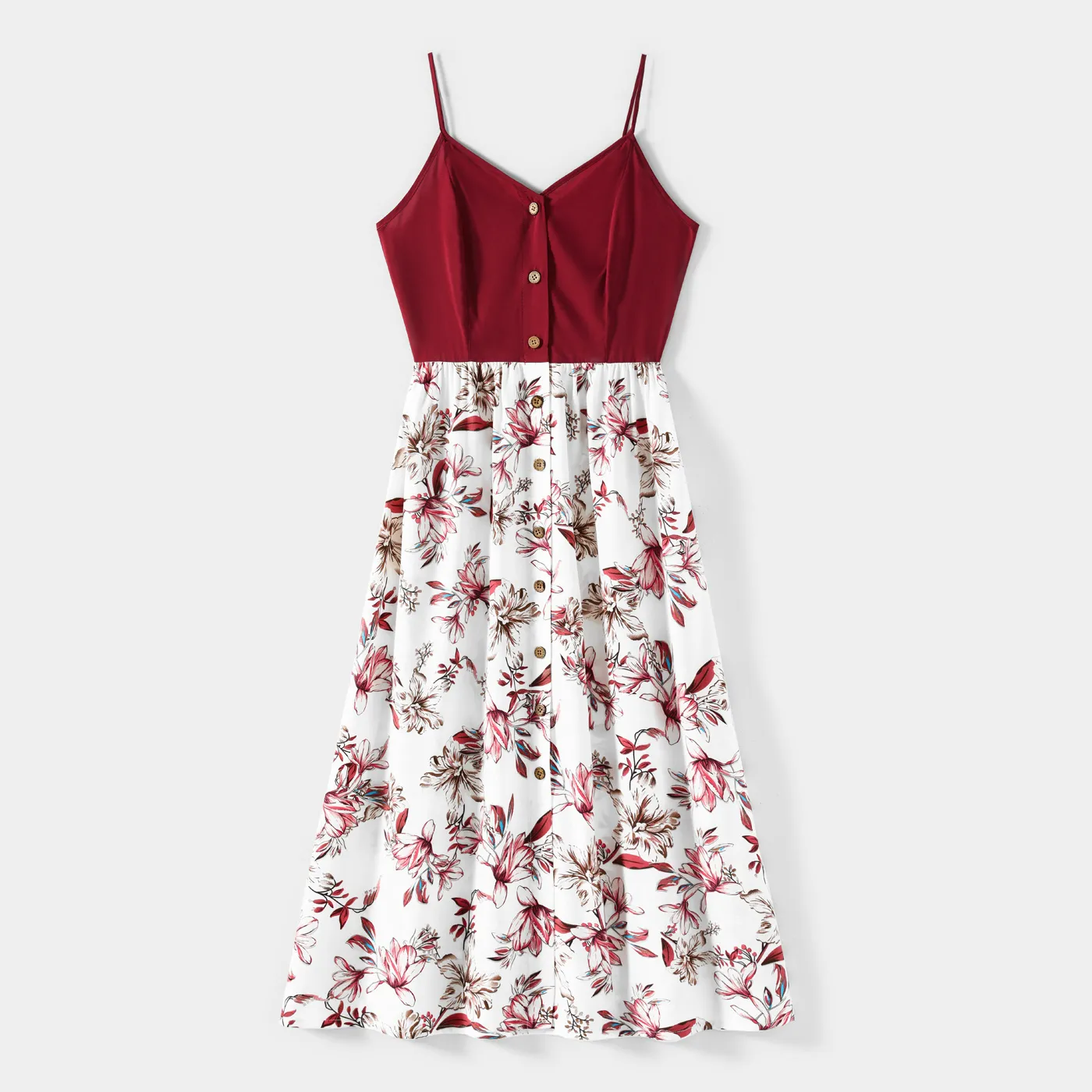 Look de família Manga cava Conjuntos de roupa para a família Conjuntos vinho vermelho image 2