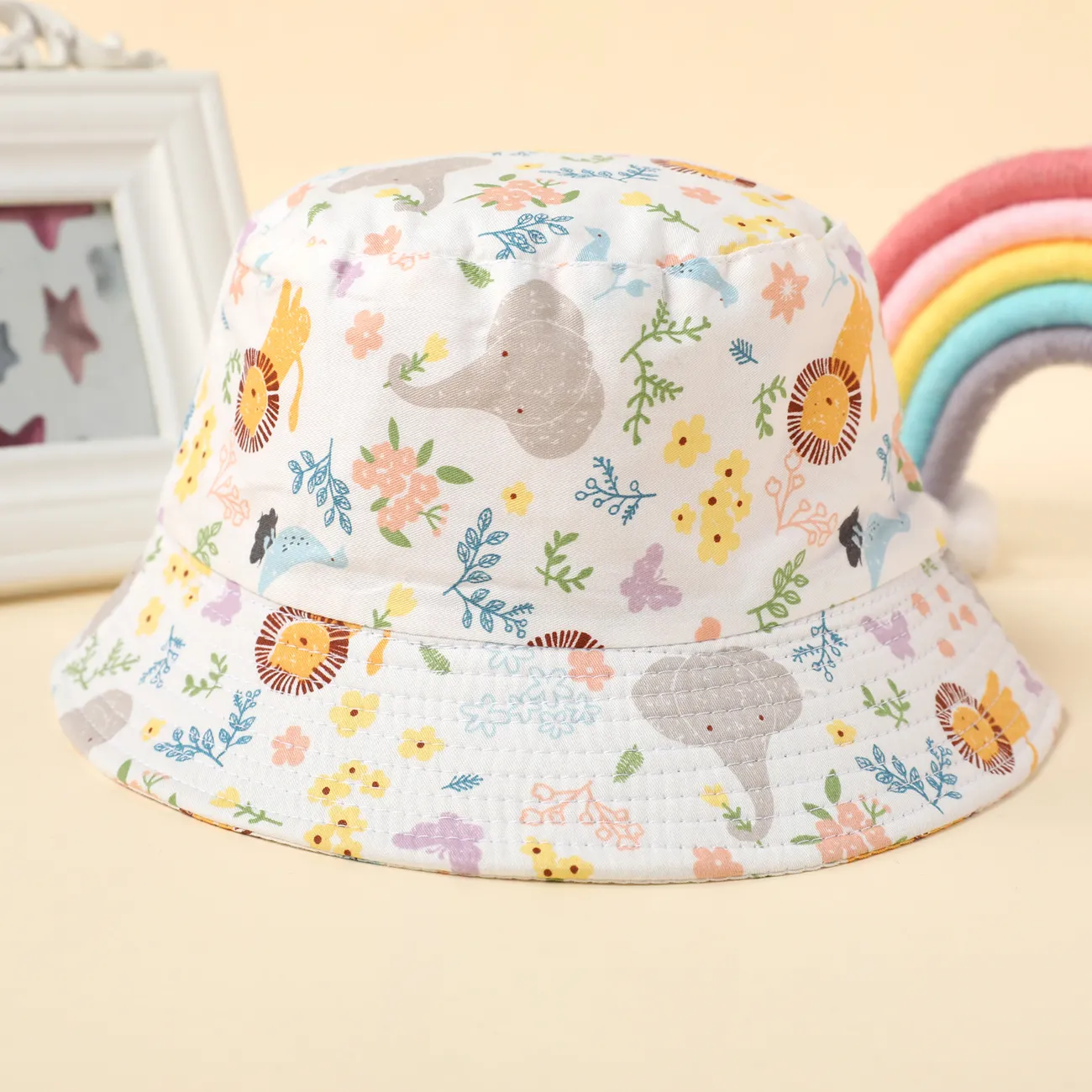Bebé / Niño pequeño Allover Print Unicorn Pattern Bucket Hat Blanco big image 1