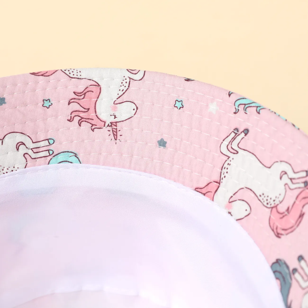 Bebê / Toddler Allover Print Unicorn Pattern Bucket Hat Rosa big image 1