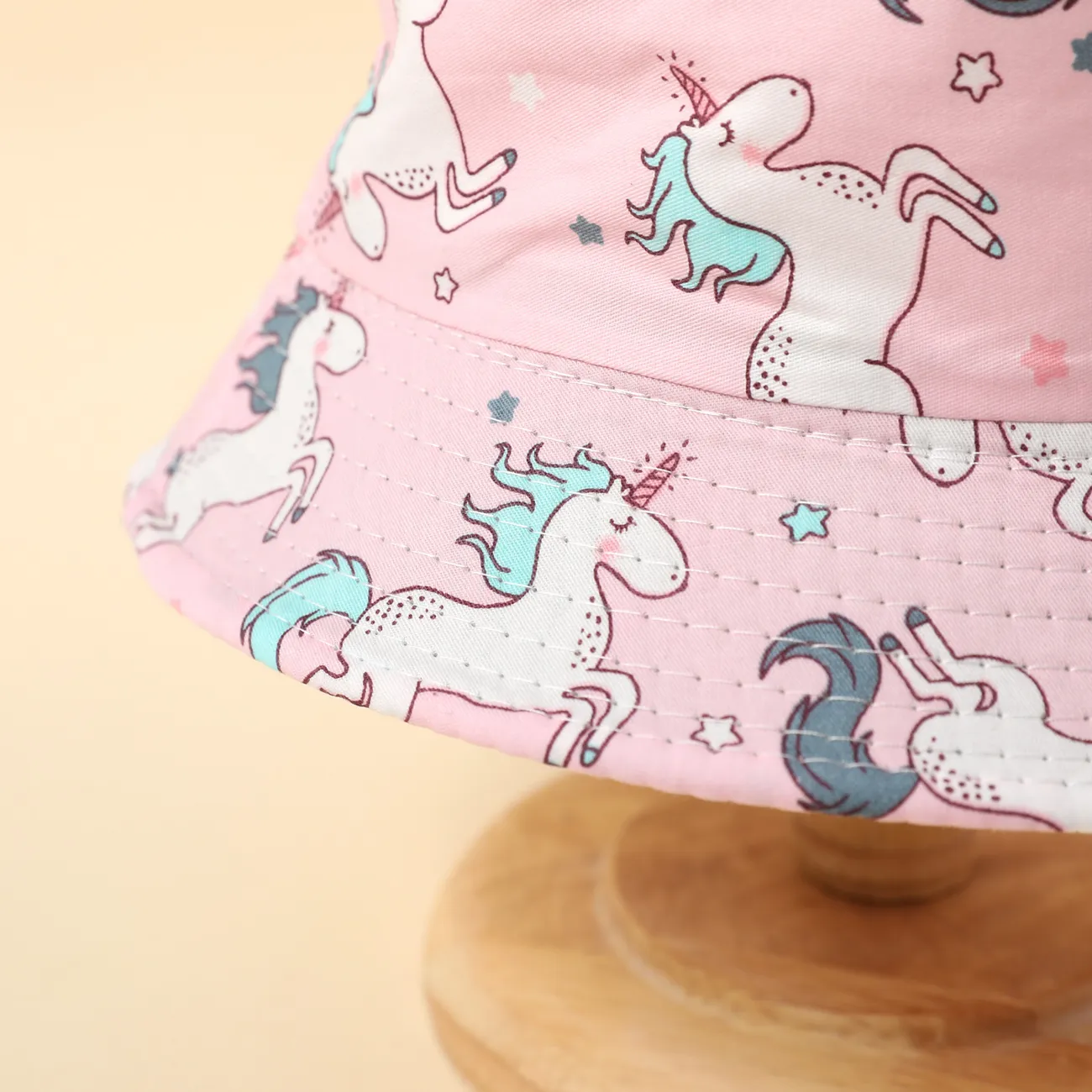 嬰兒/幼兒all以上印花獨角獸圖案桶帽 粉色 big image 1