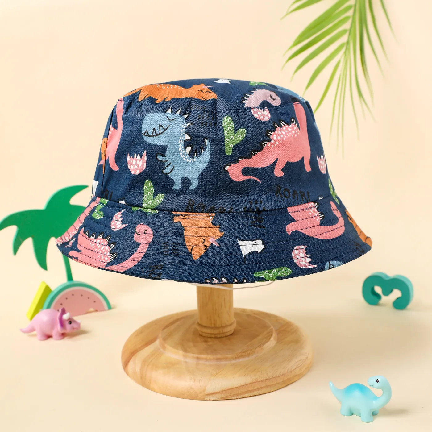 Baby / Toddler Allover Dinosaur Print Bucket Hat Dark Blue