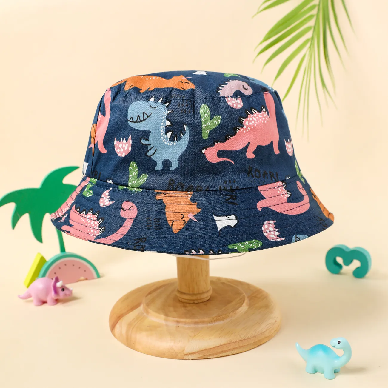 Baby / Toddler Allover Dinosaur Print Bucket Hat Blu Scuro big image 1