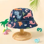 Bolsa de peito com padrão de dinossauro de unicórnio para crianças, bolsa de estilingue para bebê/criança allover, chapéu de balde com estampa de dinossauro Azul Escuro