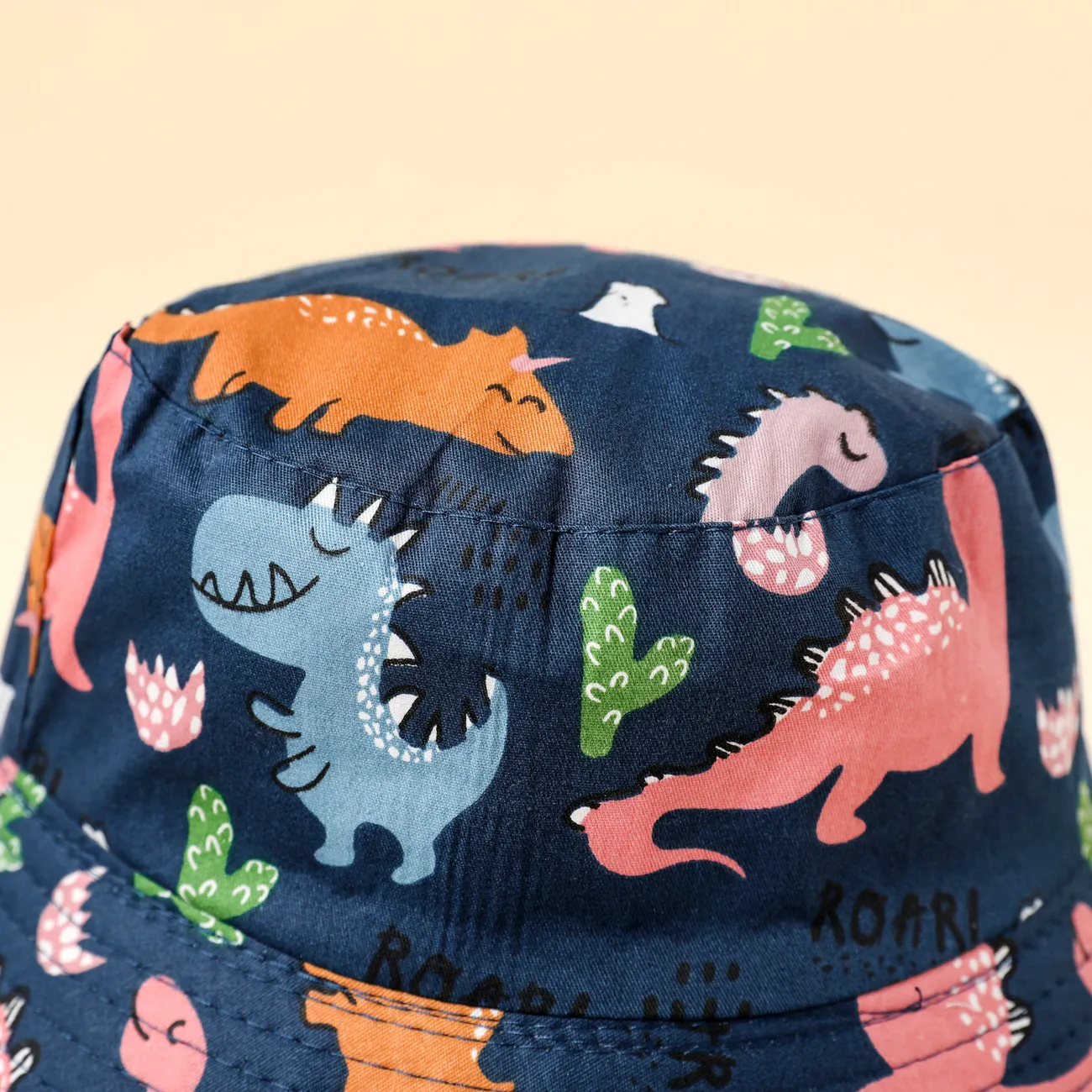 Bebé / Niño pequeño Allover Dinosaur Print Bucket Hat Azul oscuro big image 1