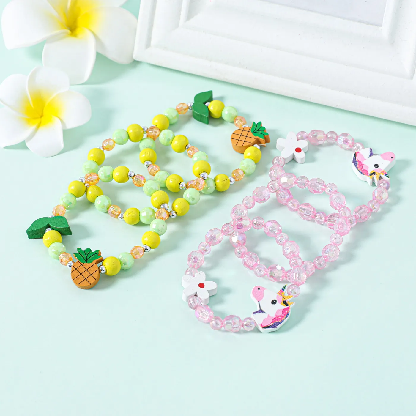 3-pack Pineapple Unicorn Decor Beaded Bracelet for Girls  big image 7