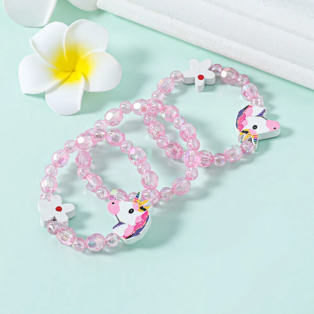3-pack Pineapple Unicorn Decor Beaded Bracelet for Girls  big image 1