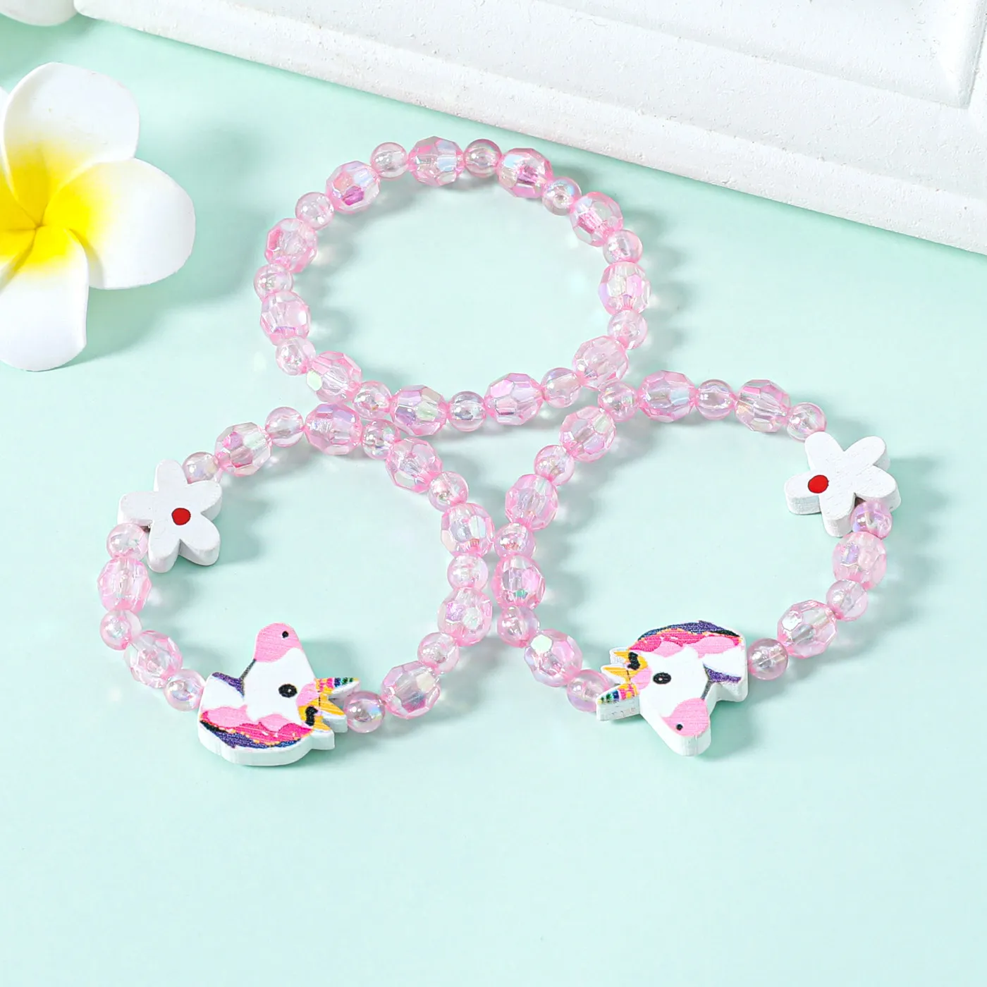 3-pack Pineapple Unicorn Decor Beaded Bracelet for Girls  image 4