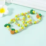 Lot de 3 bracelets en perles à décor de licorne ananas pour fille Jaune