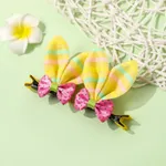 2-pack Bow Bunny Ears Hair Clips Hair Accessories for Girls Yellow