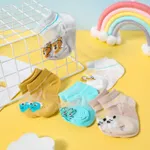 5 pares de meias de painel de malha gráfica para bebê/criança/criança Amarelo
