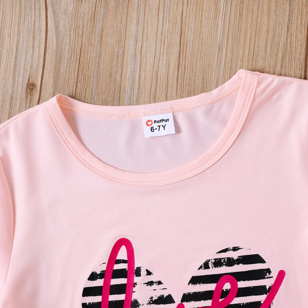 2 pezzi Bambini Set Ragazza A forma di cuore Completo pantalone maniche corte big image 4