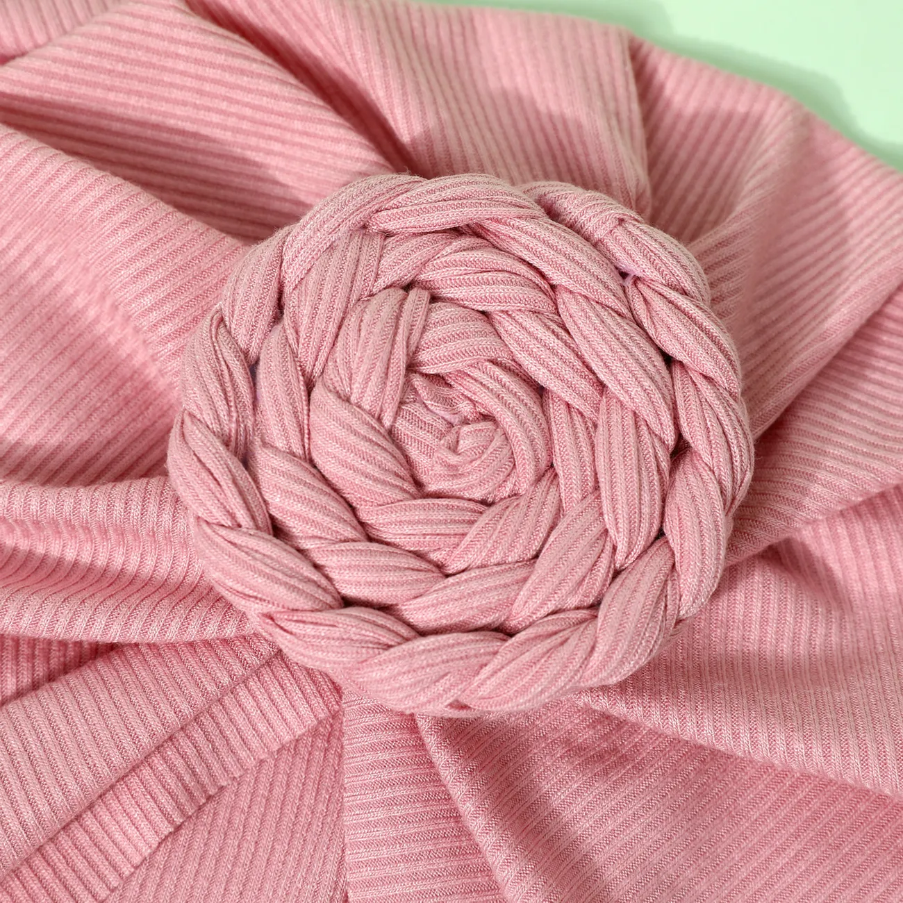 Pure Color Swirl Flower Stirnband Turban für Mama und mich Hell rosa big image 1