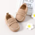 Baby / Toddler Topstitching Design Pure Color Soft Sole Prewalker Shoes  image 3