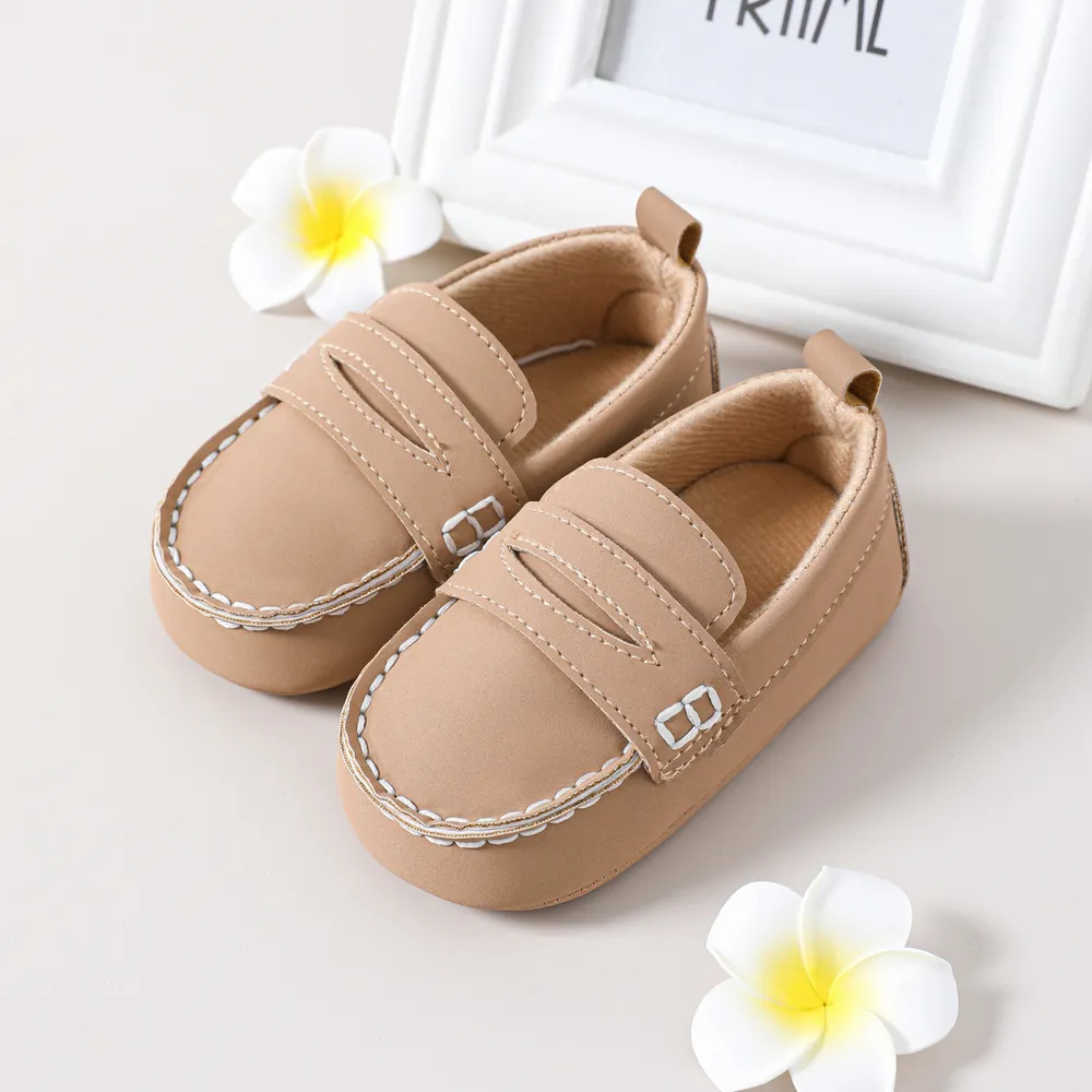 Baby / Toddler Topstitching Design Pure Color Soft Sole Prewalker Shoes  big image 5