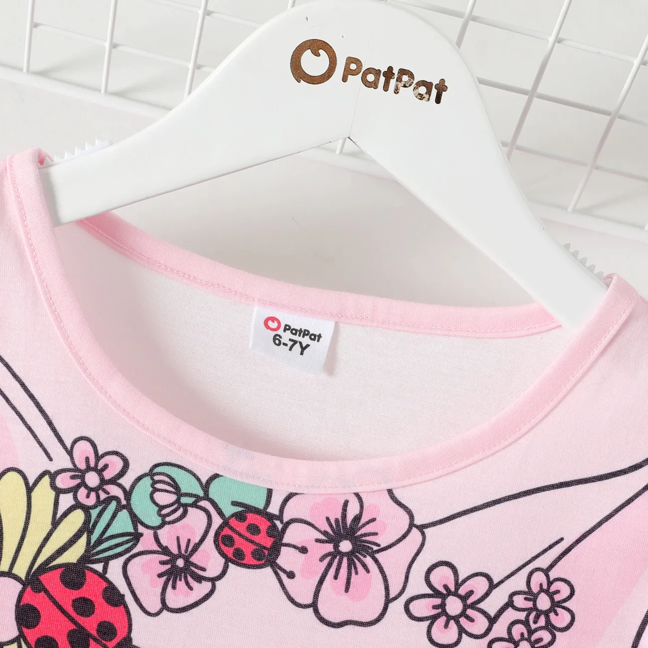 Ostern Kinder Mädchen Tierbild Kurzärmelig T-Shirts rosa big image 1