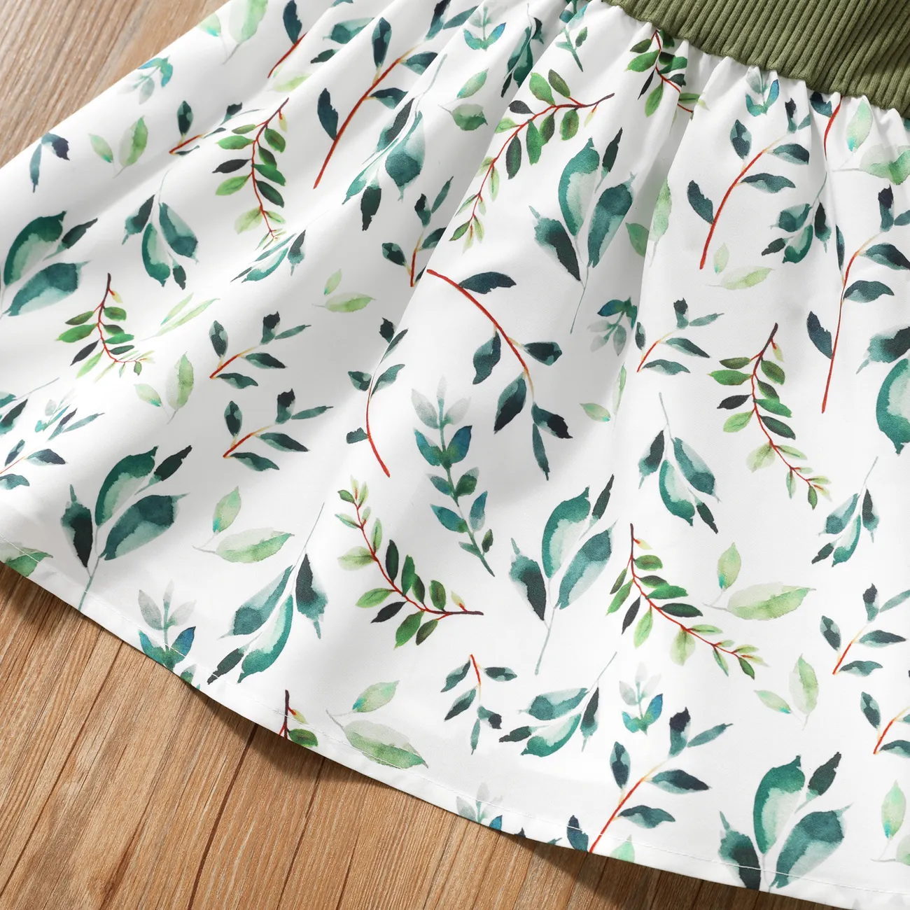 Toddler Girl Butterfly/Floral Print Bowknot Design Splice Cami Dress SpringGreen big image 1