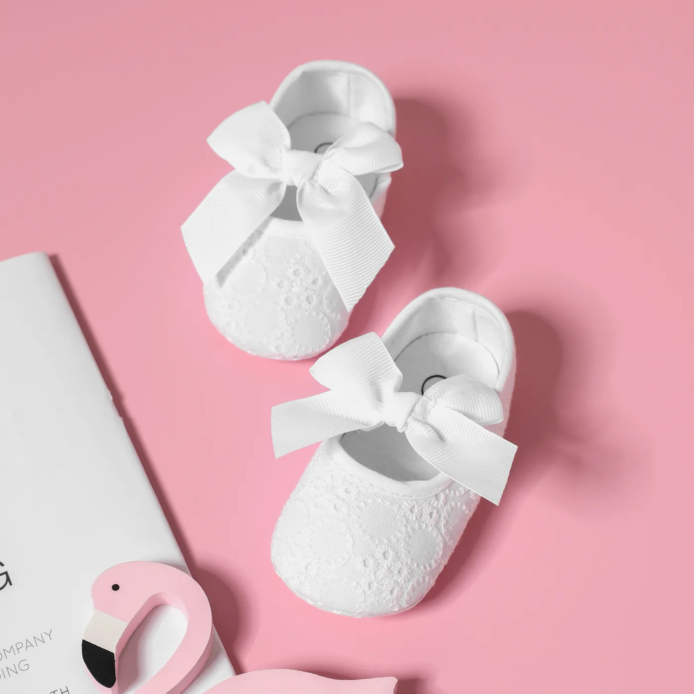 Baby / Toddler Ribbed Bow Soft Sole Prewalker Shoes
