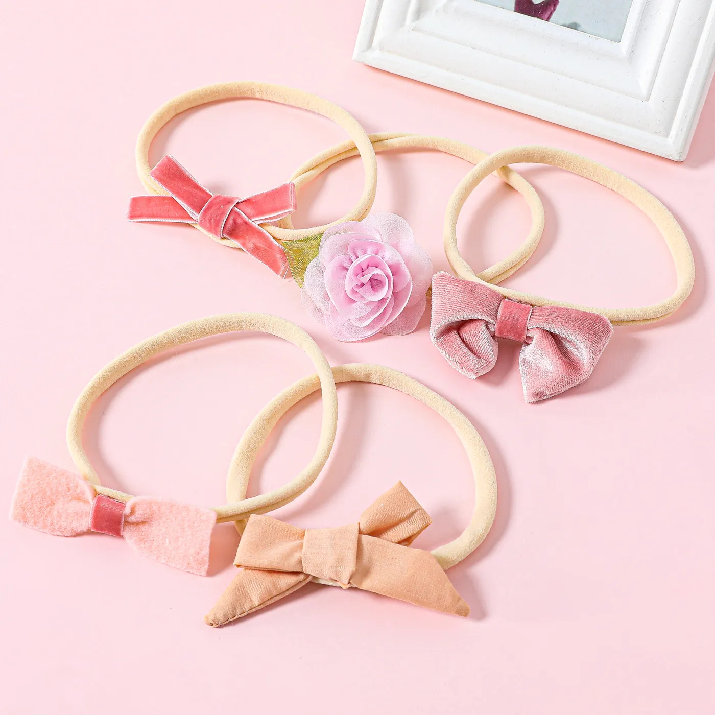 Conjunto de 5 acessórios de cabelo com decoração de arco floral para meninas (quantidade aleatória de glitter)  image 5
