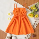 Toddler Girl Bowknot Design Orange/ Floral Print Cami Dress Orange*