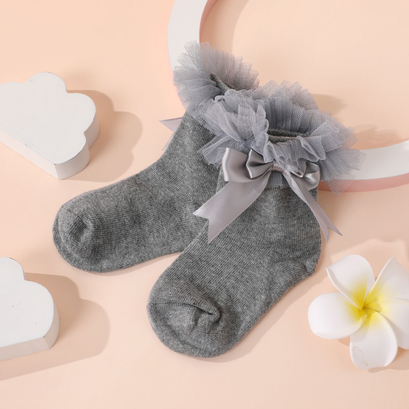 Toddler / Kid Bow Lace Trim Princess Socks