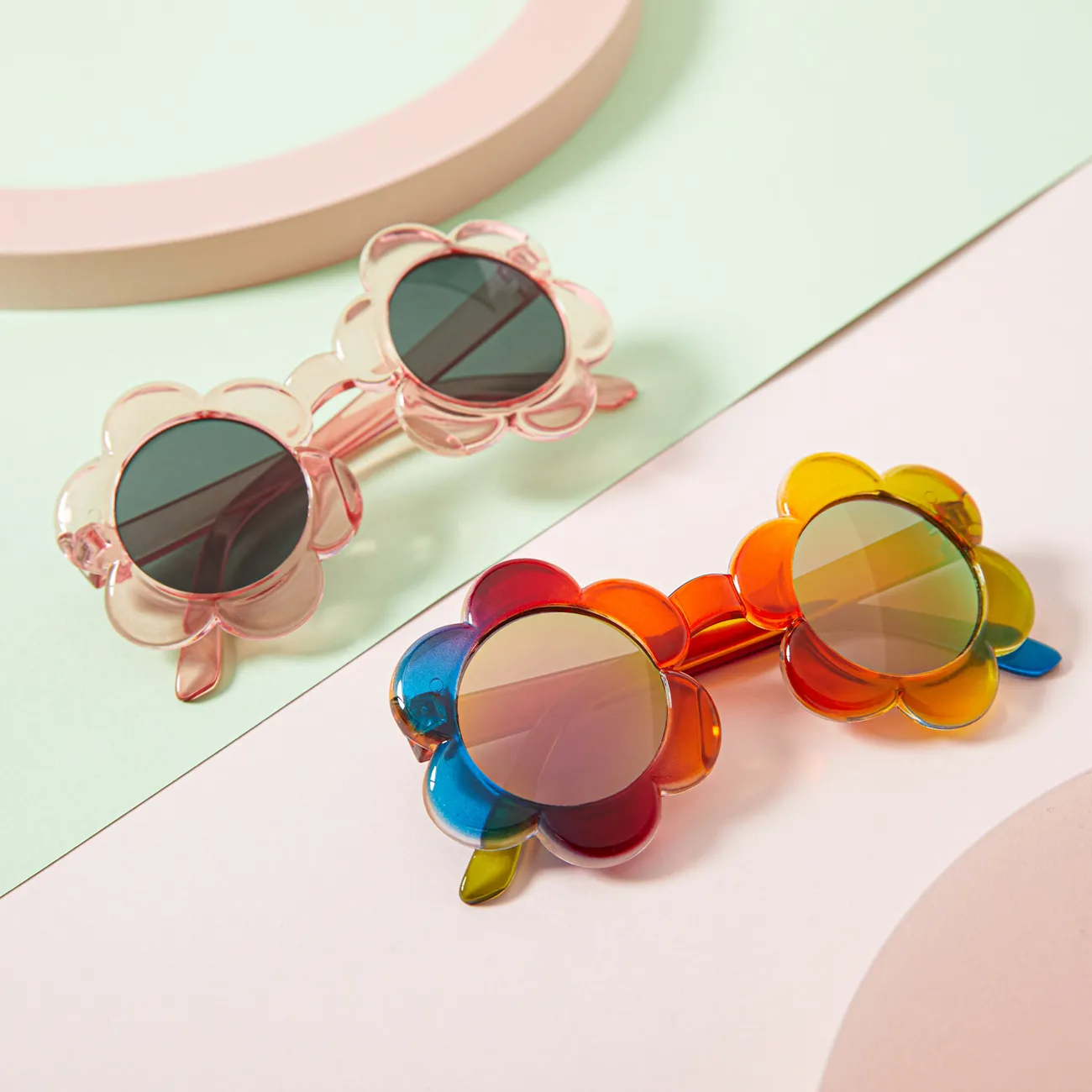 óculos decorativos em forma de flor de sol para bebê/criança Rosa Claro big image 1