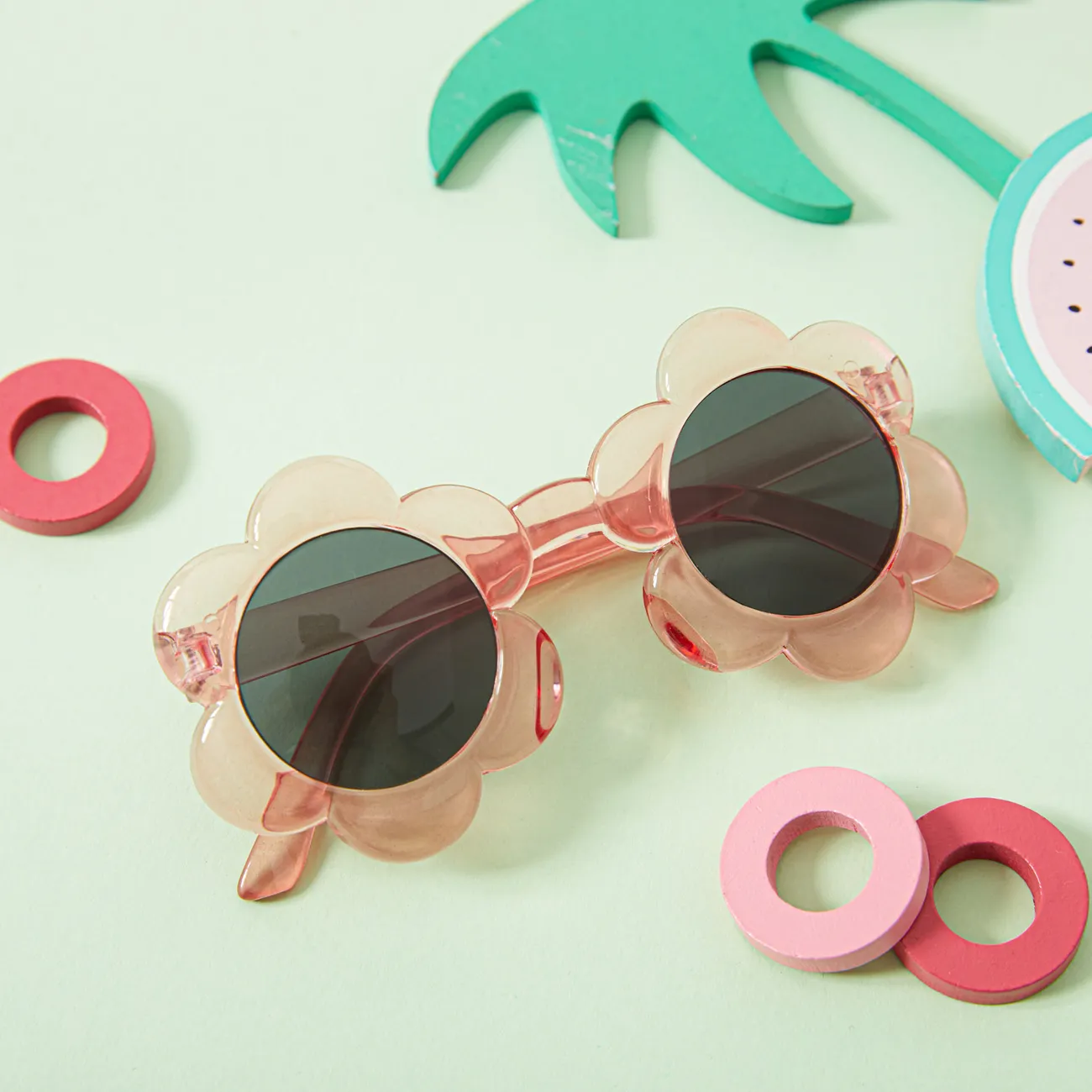 óculos decorativos em forma de flor de sol para bebê/criança Rosa Claro big image 1