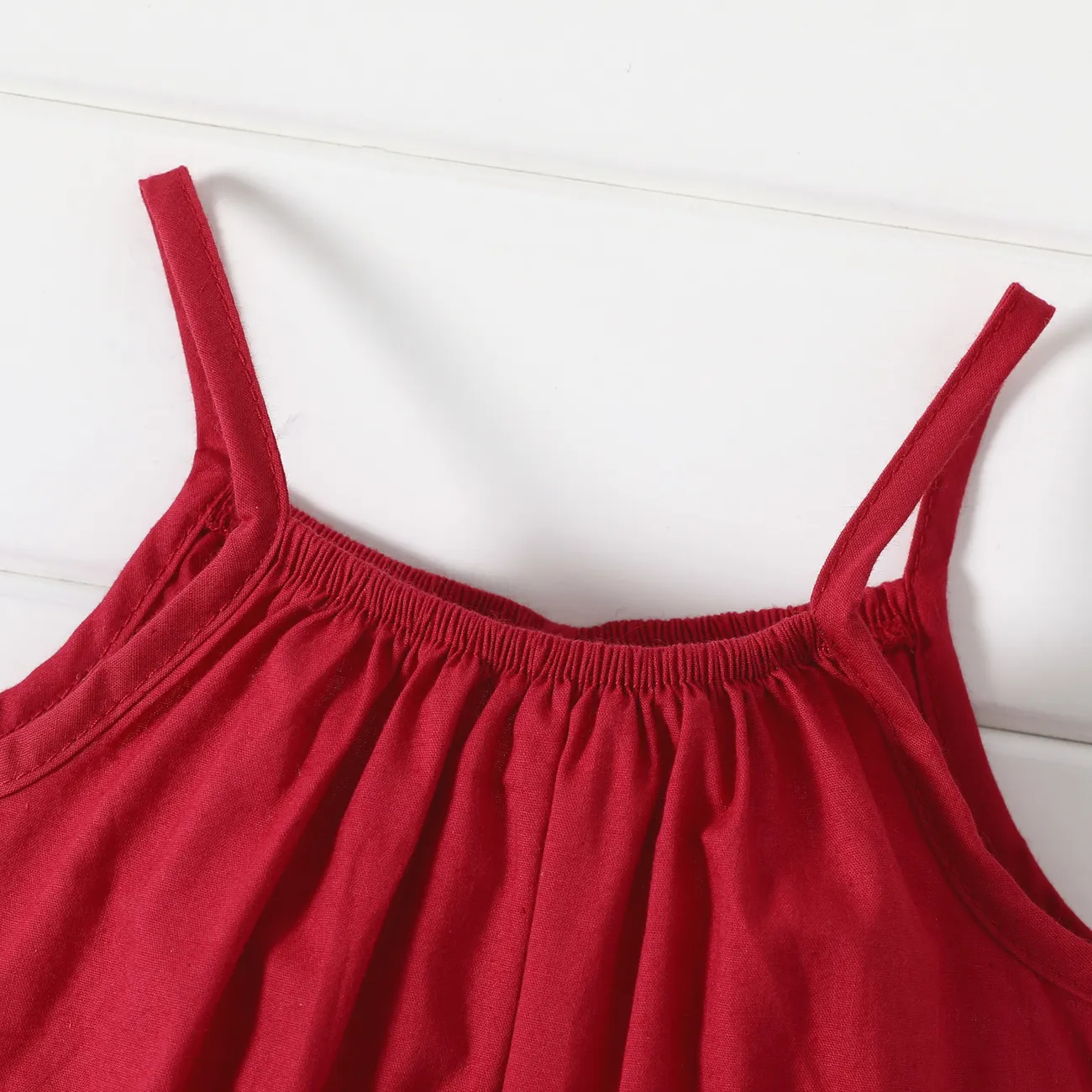 Cotton Loose-fit Solid Color Lightweight Jumpsuit for Baby Unisex Burgundy big image 1