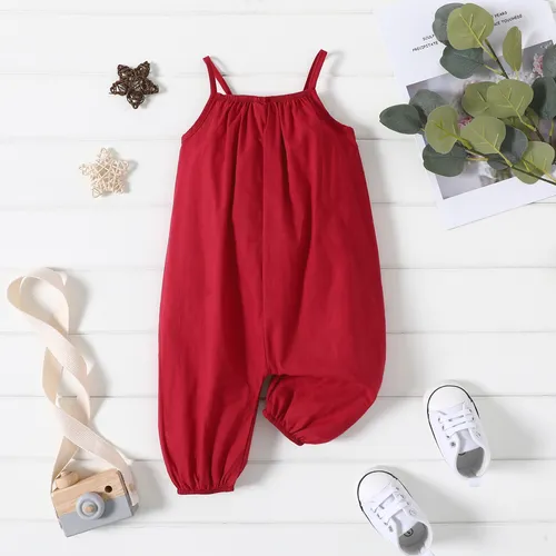Cotton Loose-fit Solid Color Lightweight Jumpsuit for Baby Unisex