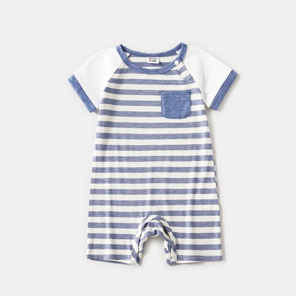 Family Matching Colorful Stripe Dresses and Short-sleeve T-shirts Sets  big image 10