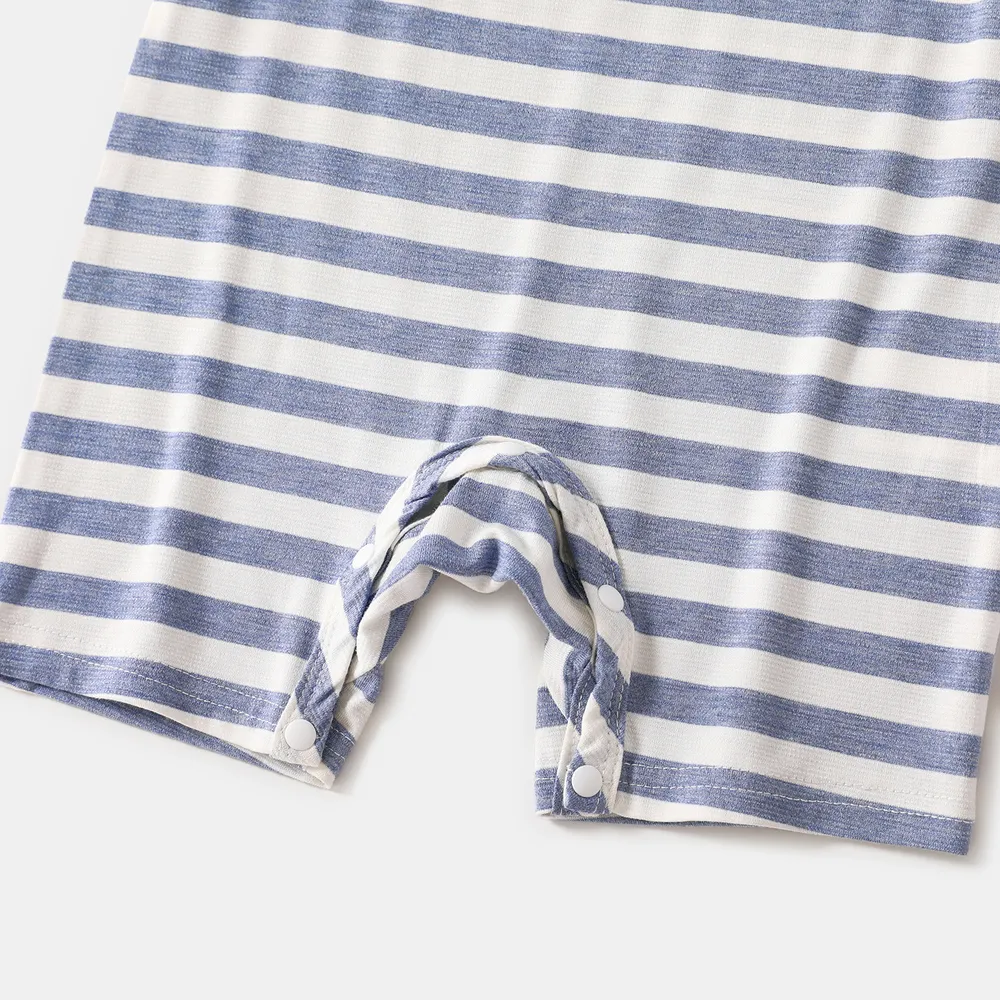 Family Matching Colorful Stripe Dresses and Short-sleeve T-shirts Sets big image 12