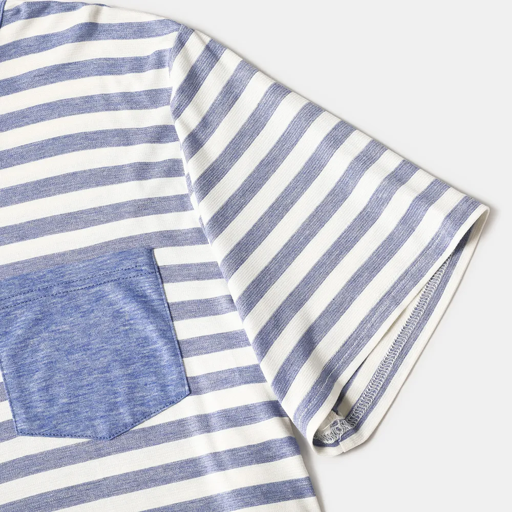 Family Matching Colorful Stripe Dresses and Short-sleeve T-shirts Sets big image 7