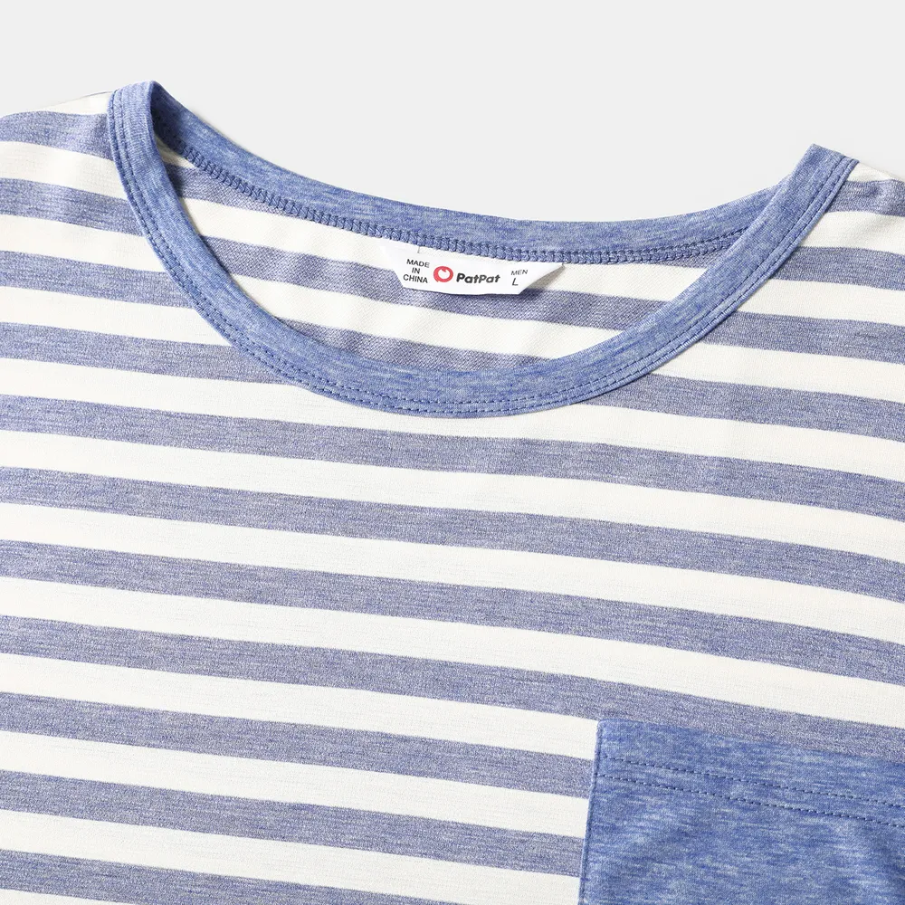 Family Matching Colorful Stripe Dresses and Short-sleeve T-shirts Sets big image 5