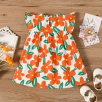100% Cotton Baby Girl All Over Floral Print Flutter-sleeve Loose-fit Dress  image 5