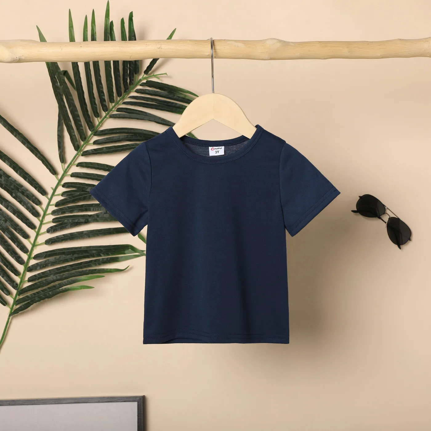 Toddler Boy Casual Solid Color Short-sleeve Tee royalblue big image 1