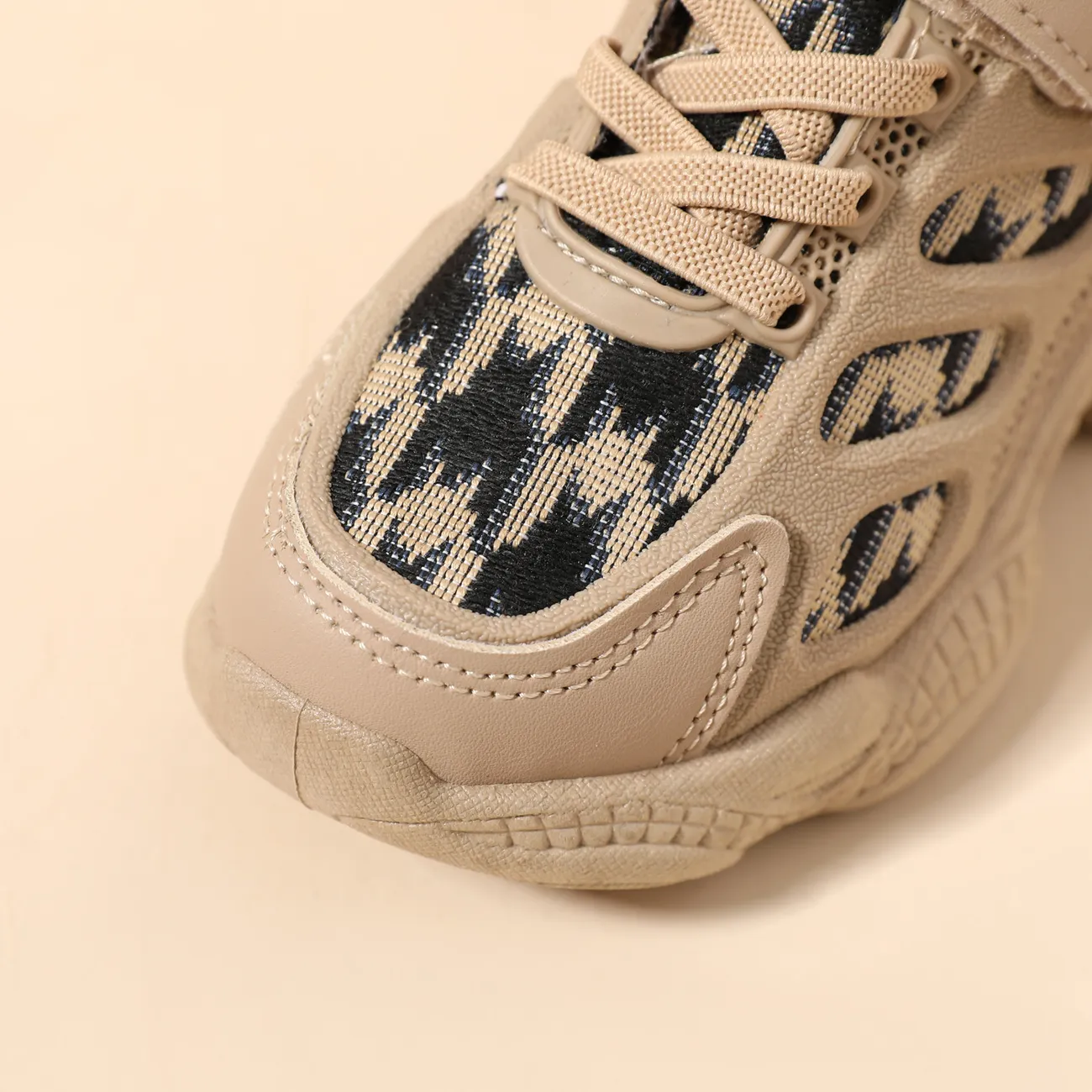 Toddler / Kid Geometry Graphic Breathable Sneakers Brown big image 1