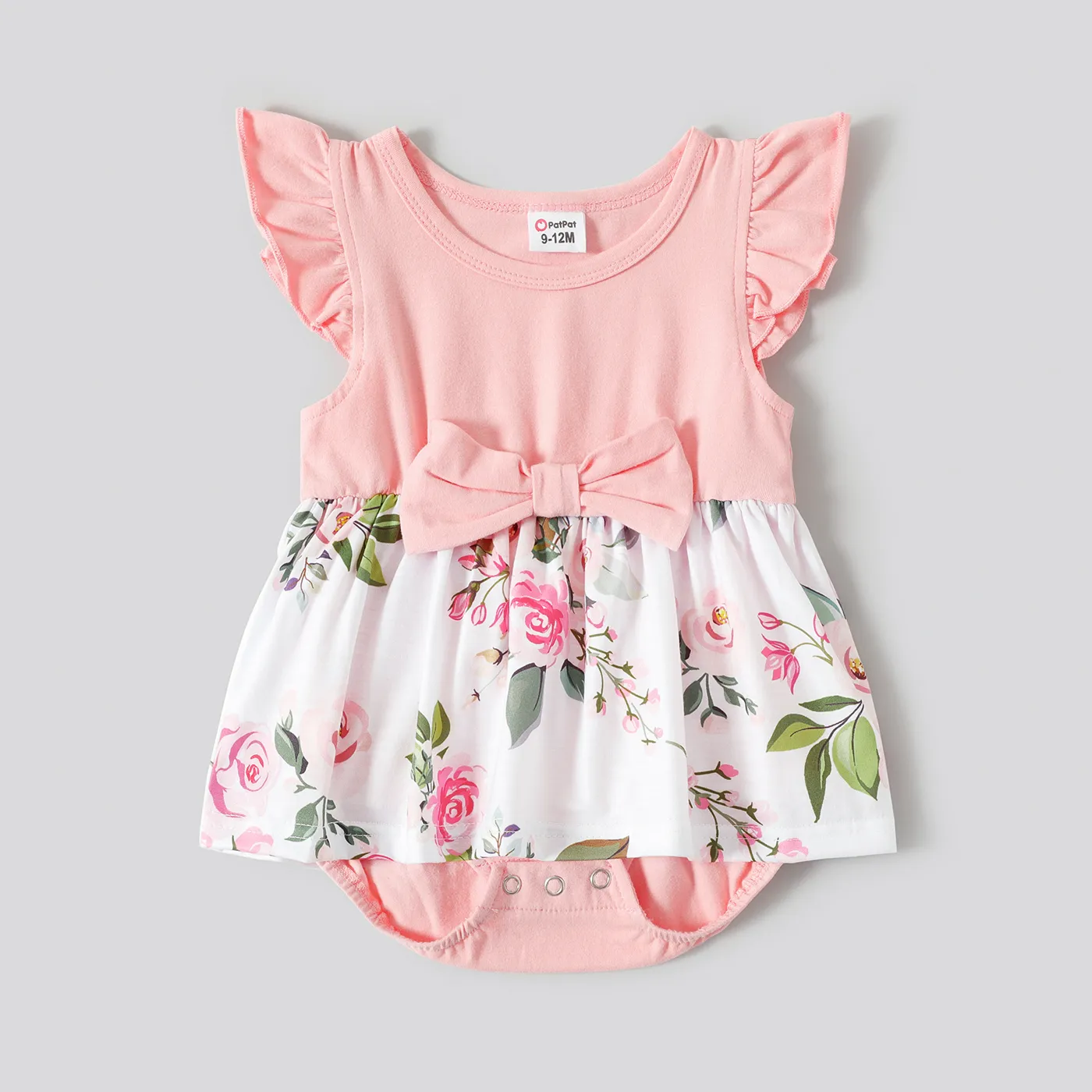 Family Matching Pink Sleeveless Splicing Floral Print Midi Dresses and Colorblock Short-sleeve Polo 