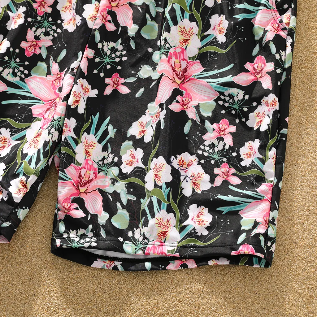 Look de família Plantas e flores tropicais Conjuntos de roupa para a família Fato de banho Rosa Claro image 5